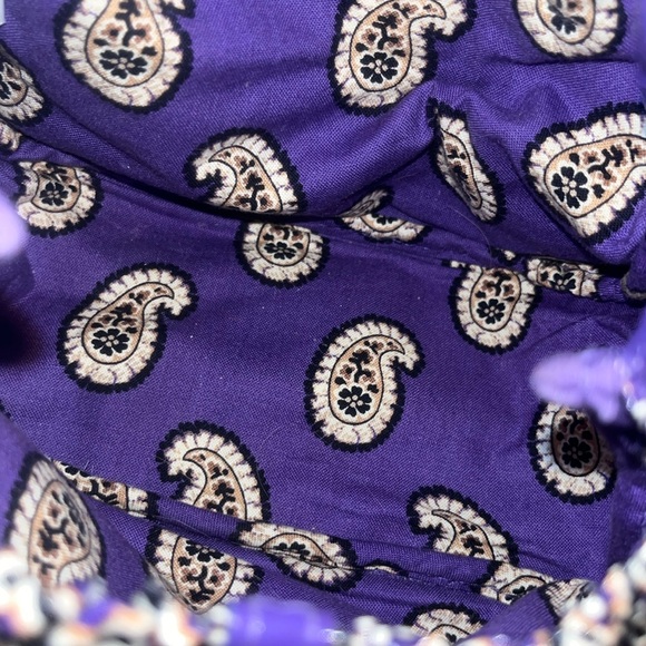 Vera Bradley Tippy Tie Little Frill Bag Simply Violet Purple Silver Charm - Picture 6 of 6